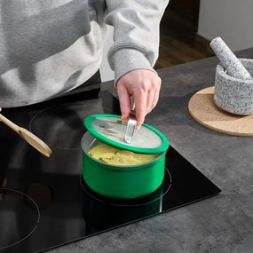 Indukciós tűzhelyhez alkalmas edény fedővel-kerámia felülettel 1,3 l Meda 3.0 – FABINI