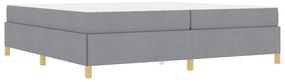 Boxrugós ágy Világosszürke és Fehér 200 x 200 cm szövet