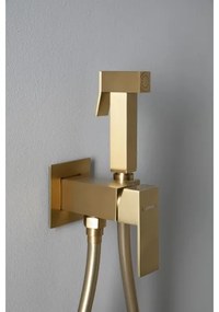 Sapho - Bidé csaptelep kézi zuhannyal süllyesztett beépítéshez CUBEMIX matt arany