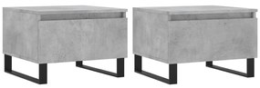 2 db betonszürke szerelt fa dohányzóasztal 50 x 46 x 35 cm