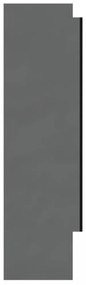 fényes szürke MDF tükrös fürdőszobaszekrény 80 x 15 x 60 cm