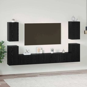 TV szekrény garnitúra 7 pcs Musta tammi 60 x 30 x 30 cm Faanyag