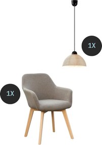 Home staging 2 részes skandináv szett - 1db clorin new fotel 1db rabalux avenora függeszték