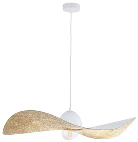 Csillár zsinóron KAPELLO 1xE27/60W/230V átm. 76 cm fehér/arany