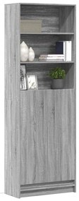 szürke sonoma szerelt fa magasszekrény LED-ekkel 69x32,5x200 cm