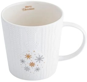 Karácsonyi dombor mintás hópelyhes porcelán bögre 350 ml Winter Glow