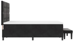 Boxspring ágy matraccal és paddal Fekete 140x200 cm Bársonyos