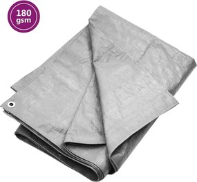 vidaXL szürke HDPE takaróponyva 180 g/m² 8 x 8 m