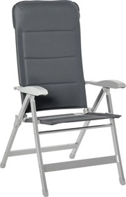 Outsunny Hordozható Összecsukható Kerti Szék Magasságban Állítható Háttámlával 7 Pozícióban és Párnázott Fejtámlával, Kültéri Teraszhoz és Kempingezés