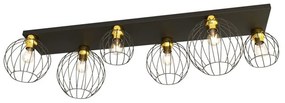 EMIBIG 1370-6 NEST Loft Mennyezeti Lámpa Fekete, Arany E27 IP20