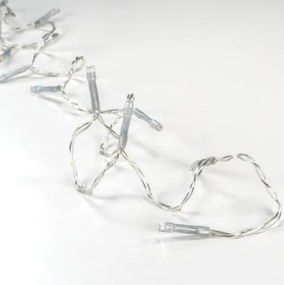 Karácsonyi LED lánc 2x50 dióda 5 m időzítő  meleg fehér