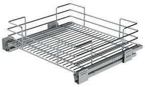 Konyhai fémrács, 900mm, 180mm magas fiók, króm, teljes kihúzás, csillapított záródás, 30kg teherbírás, SIGE Green Line 119