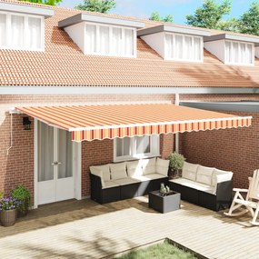 Kézi Behúzható Napellenző Sárga és Narancs 500x300 cm