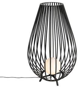 Design állólámpa fekete opál üveggel 110 cm - Angela