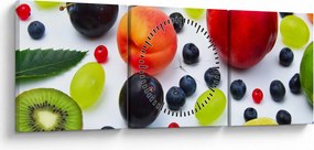 Vízcseppekkel ellátott gyümölcs képe (órával) (90x30 cm)