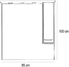 Nerva 85 komplett fürdőszobabútor, Rauna szil