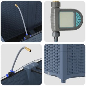 Kerti ültetők Szürke 160 x 40 x 52 cm Acél