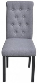 6 db világosszürke szövet étkezőszék