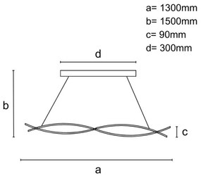 LED Dimmelhető csillár zsinóron LED/80W/230V 3000-6500K + távirányítás