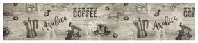 szürke mosható coffee feliratos bársony konyhaszőnyeg 60x300 cm