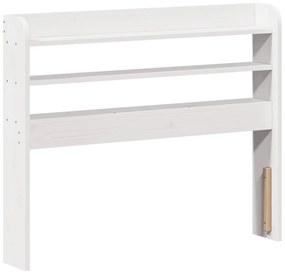 fehér tömör fenyőfa fejtámla polcokkal 90 cm