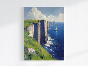Vászonkép Canvas Tájkép Sziklák Tenger Óceán Vitorlás 60x80