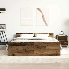 antik fa szerelt fa ágykeret matrac nélkül 120x200 cm