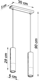 Sollux SL.0953 - Csillár zsinóron LOOPEZ 2xGU10/10W/230V fekete/arany