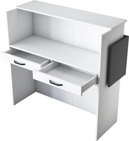 Recepciós pult LED világítással 110x40x110 cm, Fehér