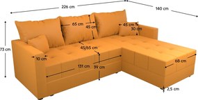 Univerzális ülőgarnitúra, mustársárga, DUAN ROH