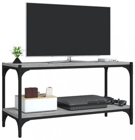 szürke sonoma színű szerelt fa és acél TV-szekrény 80x33x41 cm