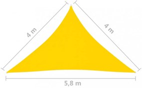 sárga háromszög alakú oxford-szövet napvitorla 4 x 4 x 5,8 m