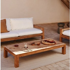 Natúr színű teakfa dohányzóasztal 76x153 cm Forcanera – Kave Home