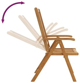 8 db összecsukható tömör akácfa kerti szék