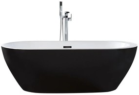 Fekete szabadon álló fürdőkád 170 x 80 cm NEVIS Beliani