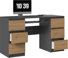Kuba számítógépasztal, antracit-tölgy