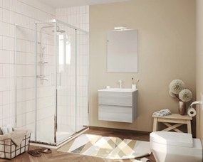 Easy 60cm-es két fiókos fürdőszobaszekrény szürke tölgy + mosdó