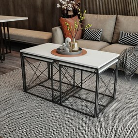 Defne dohányzóasztal, fehér, 100 cm