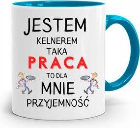 Pincérnek Kék Bögre A Munka Öröm A fényképes nyomtatással