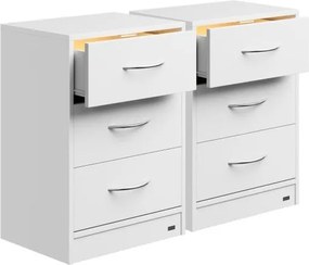 Casaria® 2 éjjeliszekrény készlet Eloise 54x39x28 cm - LED fehér