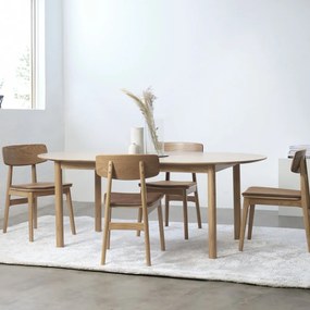 Konyakbarna-natúr színű bőrutánzat étkezőszék Livo – Unique Furniture