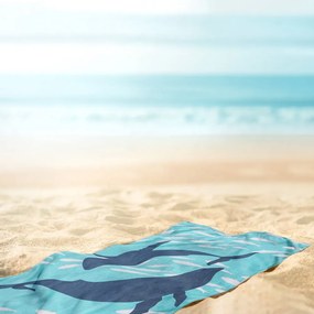 Kék strandtörölköző 90x180 cm Dolphin – DecoKing