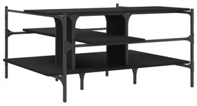 fekete szerelt fa dohányzóasztal 100 x 100 x 48,5 cm