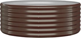 vidaXL barna horganyzott acél kerti magaságyás 100x100x36 cm