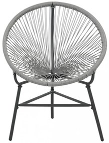 szürke polyrattan kerti kagylószék