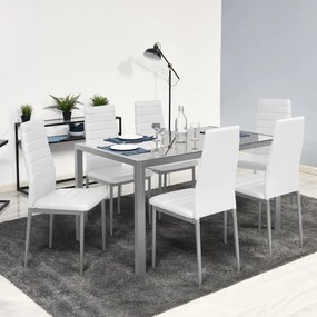 Catini MONET Nagy étkezőgarnitúra 6x szék + asztal - Fehér