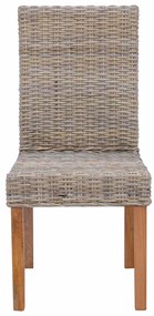 Étkezőszék 2 pcs Kubu Szürke 45 x 54 x 93 cm Tömör Mahagóni Fa