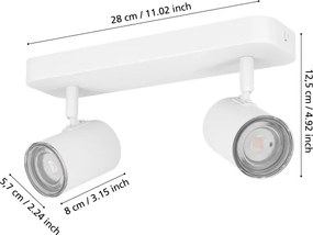 Eglo 300575 - Fürdőszobai spotlámpa CONSUMA 2xGU10/5W/230V IP44 fehér