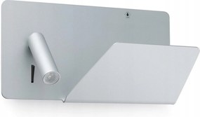 Faro Suau Usb Led fali lámpa, szürke, olvasólámpával és Usb porttal