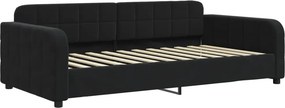 vidaXL fekete bársony kanapéágy 90 x 200 cm